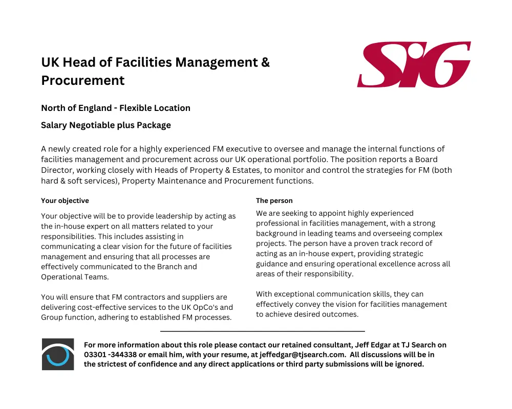 Group Head Of Facilities Management Procurment